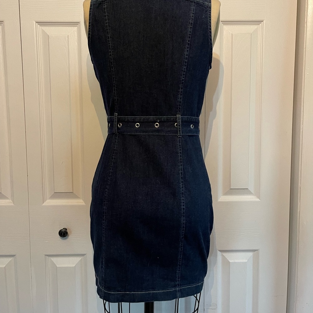 DENIM ZIP MINI DRESS - Picture 3 of 5